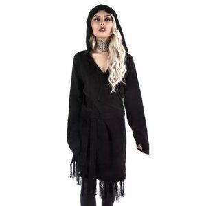 NWT KILLSTAR Nightshade Knit Women's Cardigan, Black, 3XL